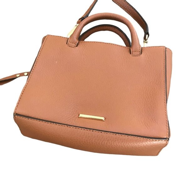 REBECCA MINKOFF Leather Strap MINI Crossbody Dog Clip Handbag Chestnut Brown - Picture 9 of 12